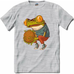Fastfood Frog - T-Shirt - Heren - Donker Grijs - Gemêleerd - Maat 4XL