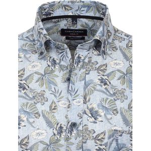 Casa Moda Gebloemd Linnen Overhemd Button Down Boord - XXL