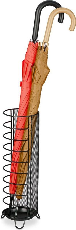 Relaxdays paraplubak - 44xØ16 cm - metaal - rond - modern - zwart