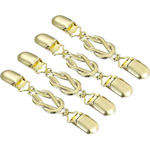 Set van 4 retro pulloverclips voor vrouwen - kraag hemd jurken sjaal - goudkleurig