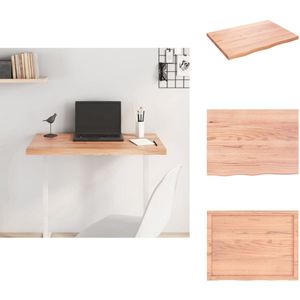 vidaXL Tafelblad - Tafelbladen - Vervangend Tafelblad - Vervangend Houten Tafelblad - Tafelblad 80x60x(2-4) cm behandeld massief eikenhout lichtbruin