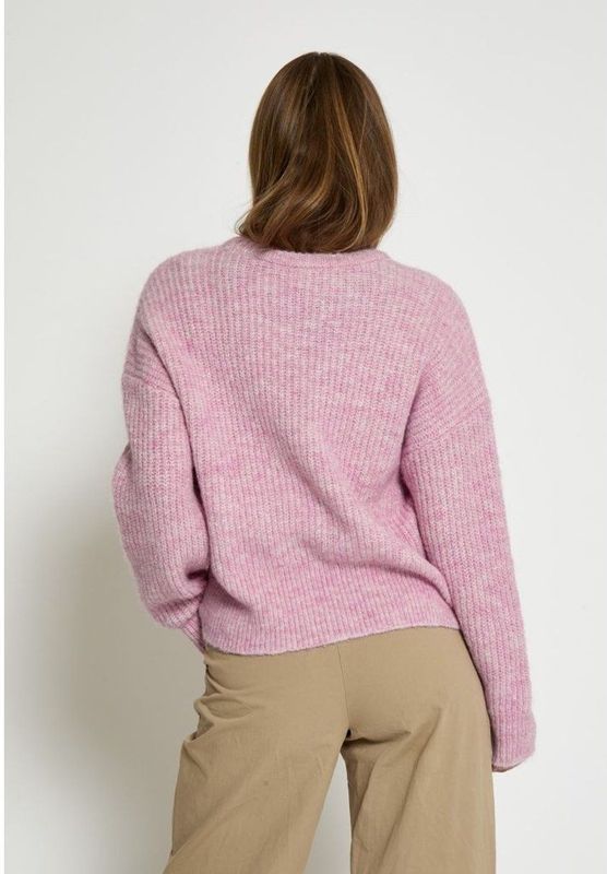 Peppercorn - Jessa - Trui - Pink / Wit - Losse Pasvorm - Lange Mouw