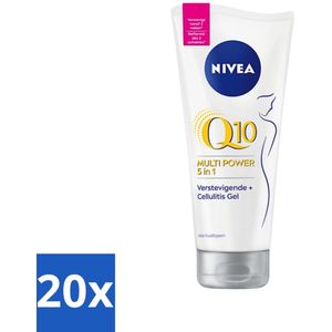 20 x NIVEA - Anti-Cellulitis Gel - Q10 5-in-1 Verstevigend - Vermindert cellulitis - Met Lotusextract - 200 ml - Lotusextract - Anti-aging - Huidverjonging - Zijdezachte Huid - Energieke Huid