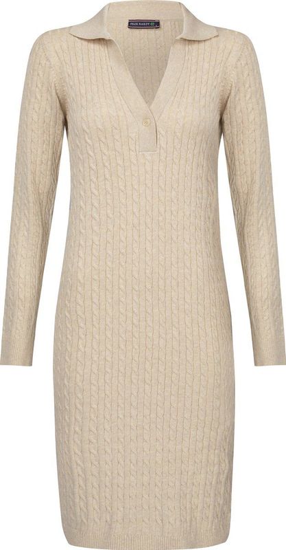 Felix Hardy Gebreide Jurk 100% Katoen Dames Beige - L