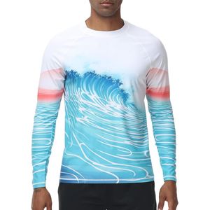 Heren Swemshirts UPF 50+ Rash Guard Lange Mouw Sneldrogend UV-Bescherming