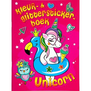 Kleur- & Glitter Stickerboek Unicorn