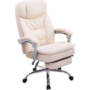 CLP XL Troy Bureaustoel - Ergonomisch - Voor volwassenen - Met armleuningen - Kunstleer - creme