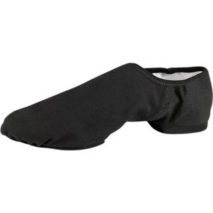 Dancer Dancewear® Dansschoenen | Jazzschoenen laag | STRETCH Canvas | Dames | Zwart | 'Shuffle' | Maat 38