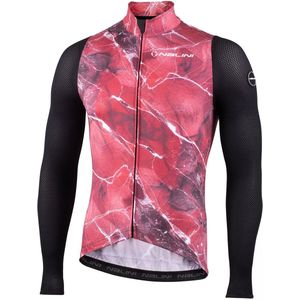 Nalini - Heren - Fietsshirt - Lange mouwen - Wielrenshirt - Najaar - Winter - WARM LS MESH JERSEY - MARBLE/RED - M