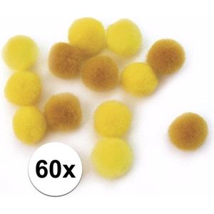 60x knutsel pompons 15 mm geel