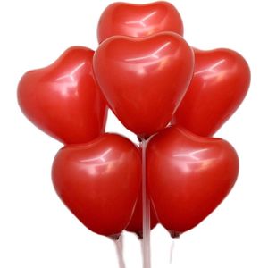 Ainy Hartjes Ballonnen rood 100 stuks 20 cm - ideaal voor feest decoratie zoals valentijn versiering (excl. slinger ), anniversary - party feestartikelen - liefde - jubileum cadeau