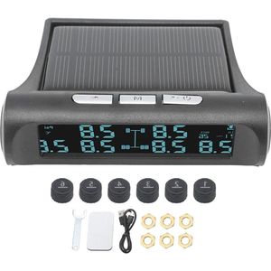 Tire Pressure Monitoring System LCD Display Pressure-Temperature Alarm Waterproof Monitor voor Motorhome Trailer SUV Pickup Bus met 6 Externe TPMS-sensoren .