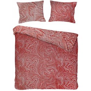 Jacquard Katoenen Dekbedovertrek Set 220x200cm Marmer Terra