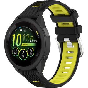 Strap-it Sport siliconen smartwatch bandje 20mm - geschikt voor Garmin Venu / Venu SQ / SQ 2 / Venu 2 Plus / Vivoactive 3 / Vivoactive 5 / Vivomove (HR - Style - Luxe - Sport) / Forerunner 245 / 645 / 55 / 165 - zwart/geel