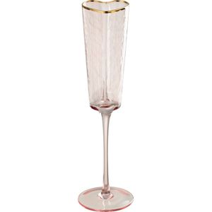 J-Line champagneglas Hart - glas - goud/Roze