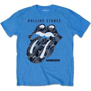 The Rolling Stones - Steel Wheels Heren T-shirt - 2XL - Blauw