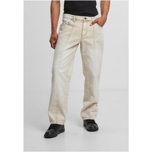 Urban Classics - Wide Leg Denim With Dividing Seams Broek rechte pijpen - Taille, 28 inch - Wit