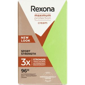 Rexona Women - Deodorant Cream Stick - Maximum Protection Sport Strength - Extra Sterk - 45 ml - 1 stuk