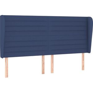 vidaXL - Hoofdbord - met - randen - 163x23x118/128 - cm - stof - blauw