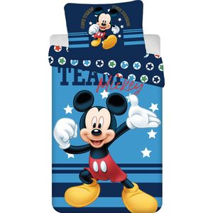 Disney Mickey Mouse Dekbedovertrek, Team - Eenpersoons - 140 x 200 cm - Katoen