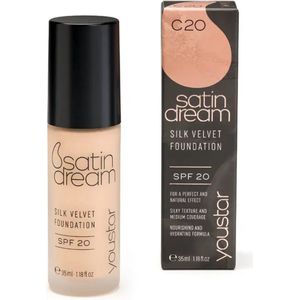 Youstar - Satin Cream Foundation - Crème - C20 - SPF 20, Hydraterend, Gemiddelde Dekking