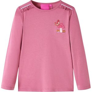 vidaXL - Kindershirt - met - lange - mouwen - 92 - frambozenkleurig
