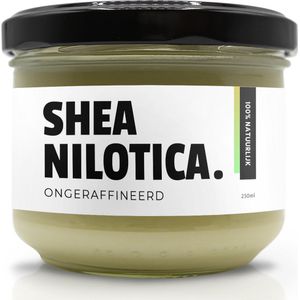 Natuurbazen Shea Nilotica – 100% Natuurlijk, Ongeraffineerd & Onbewerkt – 250ml in Glazen Pot – Zachte, Romige Textuur met Milde Geur – Rijk aan Vitamine A, E & Omega Vetzuren – Voor Gezicht, Babyhuid, Haar & DIY Cosmetica