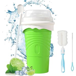 JL Cuisine - Slushmaker - Siliconen Slush Cup - Inclusief Rietje & Lepel - Groen