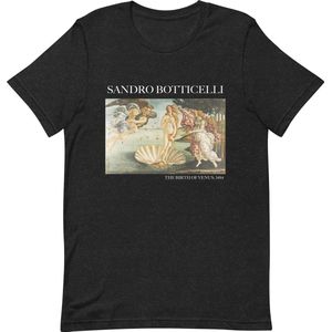 Sandro Botticelli 'De Geboorte van Venus' (""The Birth of Venus"") Beroemd Schilderij T-Shirt | Unisex Klassiek Kunst T-shirt | Zwart Heather | L
