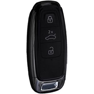 Autosleutel hoesje - TPU Sleutelhoesje - Sleutelcover - Autosleutelhoes - Geschikt voor Audi - Dark Clear - D3 - Audi A6, Audi A7, Audi A8, Audi S5, Audi S6, Audi S7, Audi S8, Audi RS6, Audi RS7, Audi Q7, Audi Q8, Audi SQ7, Audi SQ8 - Auto Sleutel