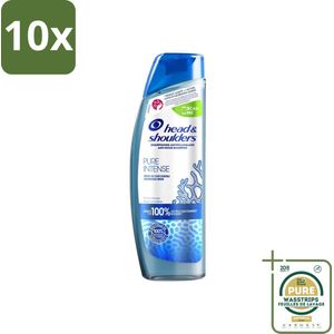 10 x Head & Shoulders - Anti-Roos Shampoo - Pure Intense - Hoofdhuid Detox - 250 ml - Grootverpakking - Anti-roos Shampoo - Hoofdhuid Detox - Schuppenbestrijding - Schone Hoofdhuid - Gezonde Hoofdhuid