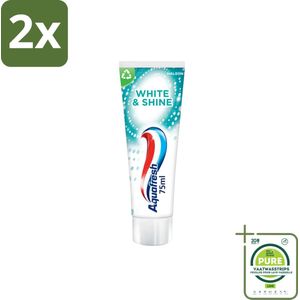 Aquafresh White & Shine - Whitening Tandpasta - 75 ml - Voordeelverpakking - 2 stuks - Tandpasta - Whitening