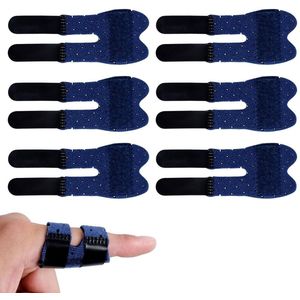 Allecto Plus - Set van 6 Vingerspalken voor Gebroken Vinger - Verlichting van Artritispijn - Duim/Middelvinger/Ringvinger/Wijsvinger/Pink - Blauw