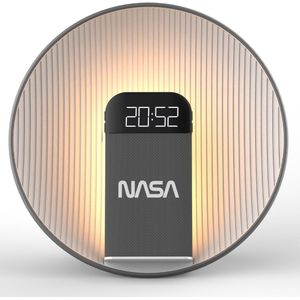 NASA - SPC600 - Radiowekker - Grijs - Bluetooth Speaker - Draadloos Opladen 15W Qi