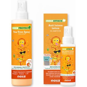 Nosa Attack Anti-Luizen Lotion & Protect Tea Tree Spray Perzik
