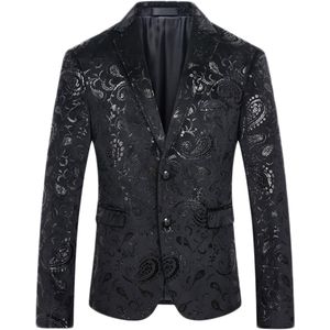 Allthemen Heren Colbert met Gouden Opdruk - Geborduurde Knopen - XS