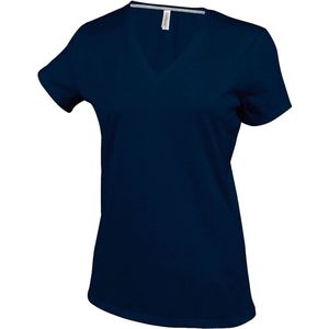 Kariban Dames/dames Feminine Fit Korte Mouwen V Hals T-Shirt (Marine)