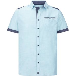 Jan Vanderstorm herren Overhemd Met Korte Mouwen - 55/56 - turquoise