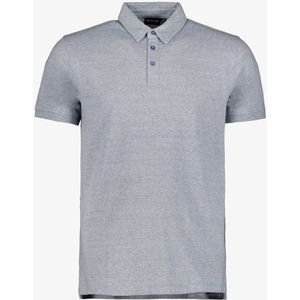 Unsigned heren polo gemeleerd blauw grijs - Maat S