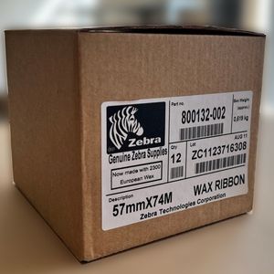 Zebra 5319 – Was Ribbon / Printlint – 12 stuks – 800132-002 – Zwart