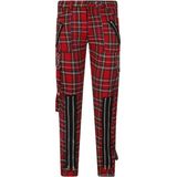 Banned - AVENGENCE CHECK Broek rechte pijpen - L - Rood