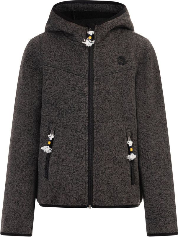 Schmuddelwedda - Gebreid Vest - Antraciet/Zwart - Met Capuchon