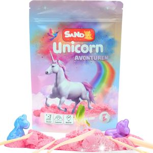 Sand mania® - Kinetisch zand - Unicorn thema - 500 gram- Roze kinetisch zand - Paarden speelgoed - Magic sand - Magisch zand - Speelzand - Sensorisch speelgoed – Montessori