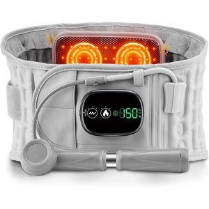 Warmteband - Infrarood Warmtegordel – Verwarmde Rugband - Decompressie rugband - Met rood licht verwarming en massage - Rugverlichting - Opblaasbare rugbrace voor wervelkolom - Lumbale wervelkolom - Vrouwen - Mannen - Verwarmingskussen