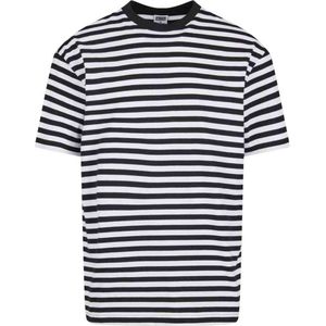 Urban Classics - Regular Stripe Heren T-shirt - 3XL - Wit/Zwart