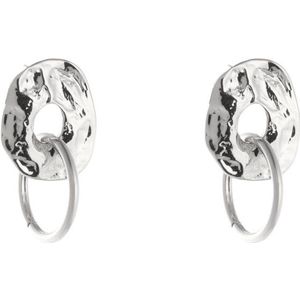 Zilver kleurige oorbellen - Goud - Oorbellen met ronde hangers - Roestvrij stalen oorbellen - Sieraden voor dames - RVS - Stainless steel - Nikkelvrij - Staal