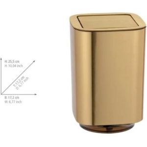 WENKO Auron Gold Cosmetica-emmer met Schommeldekse - Inhoud 5,5  - Kunststo - 17,2 X 25,5 X 17,2 C