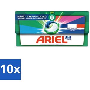 10 x Ariel Color - Wasmiddelcapsules - 3in1 Pods - Gekleurde Was - 19 Wasbeurten - Gekleurde Was - Wasmiddelcapsules - 3-in-1 - Vlekverwijdering - Frisheid