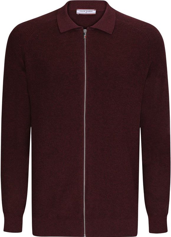 Felix Hardy Vest Met Rits - Cardigan - 100% Katoen Heren Bordeaux - 2Xl