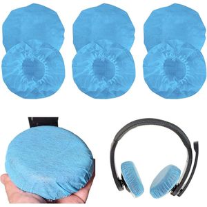 Allecto Plus - Wegwerp hoofdtelefoonafdekkingen (100 stuks) - Blauw - Kiemvrij en stofdicht - Geschikt voor on-ear hoofdtelefoons - Met rekbare oorkussens - 9 tot 105 cm - Inclusief kiemvaste bescherming